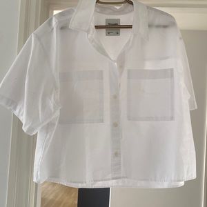 Cropped button down blouse
